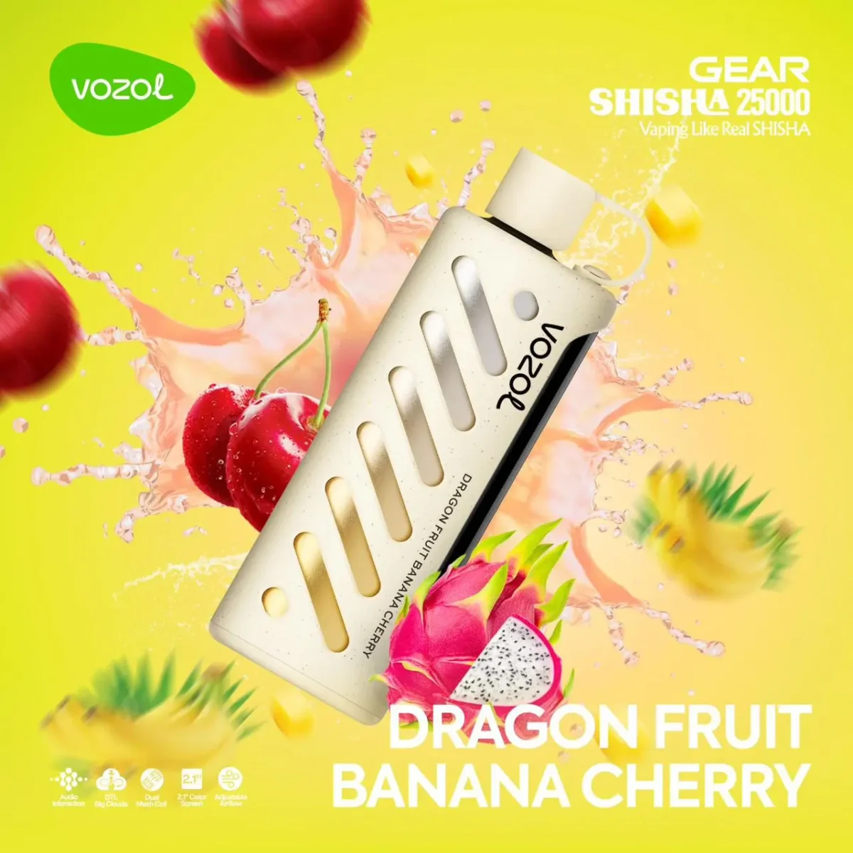 Dragon-Fruit-Banana-Cherry Vozol Gear 25000 Dragon Fruit Banana Cherry (Ejder Meyvesi Muz Kiraz)