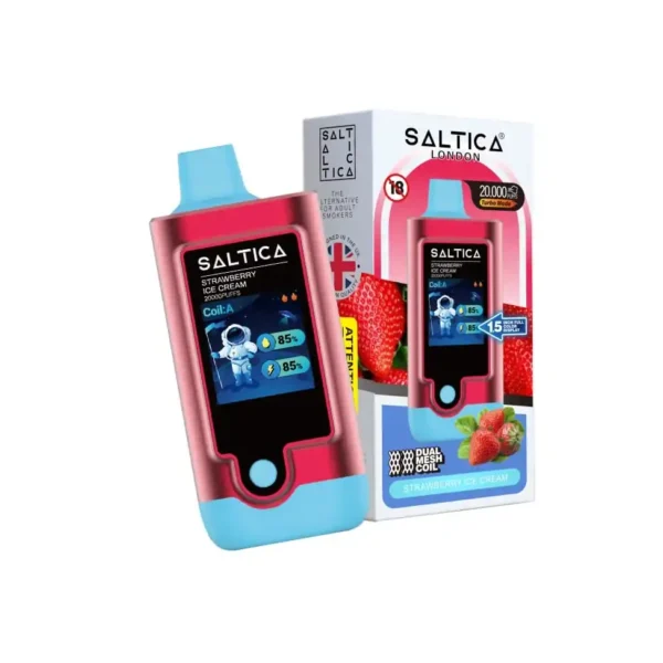 Saltica 20000 Puff Strawberry Ice Cream (Çilek Dondurma)