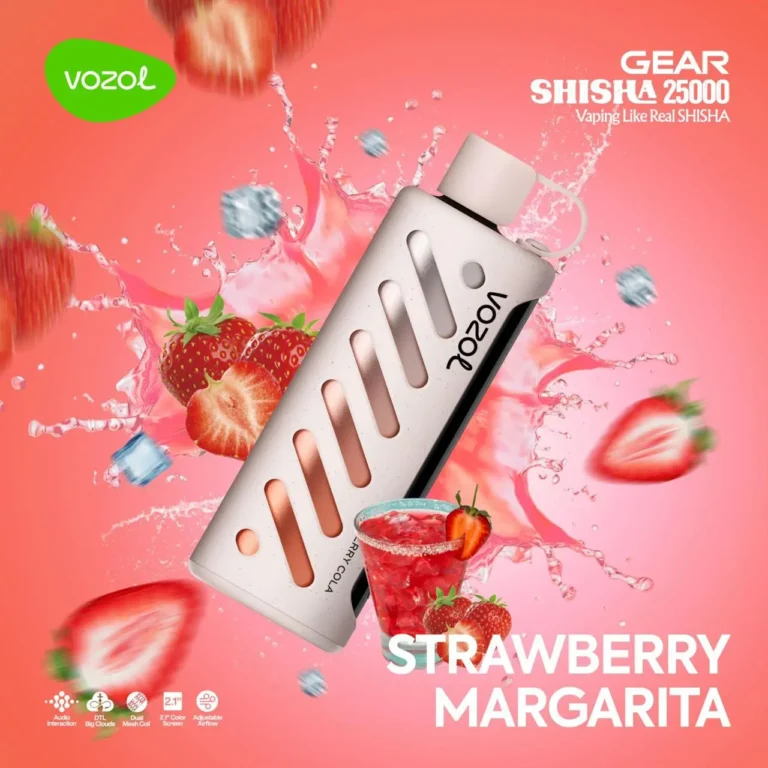 vozol gear 25000 strawberry margarita çilek margarita aromalı elektronik sigara